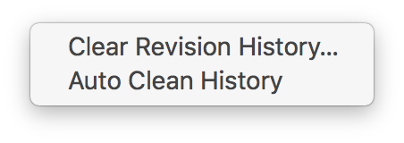 Clean History menu