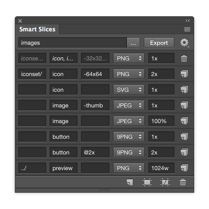 Smart Slices Panel